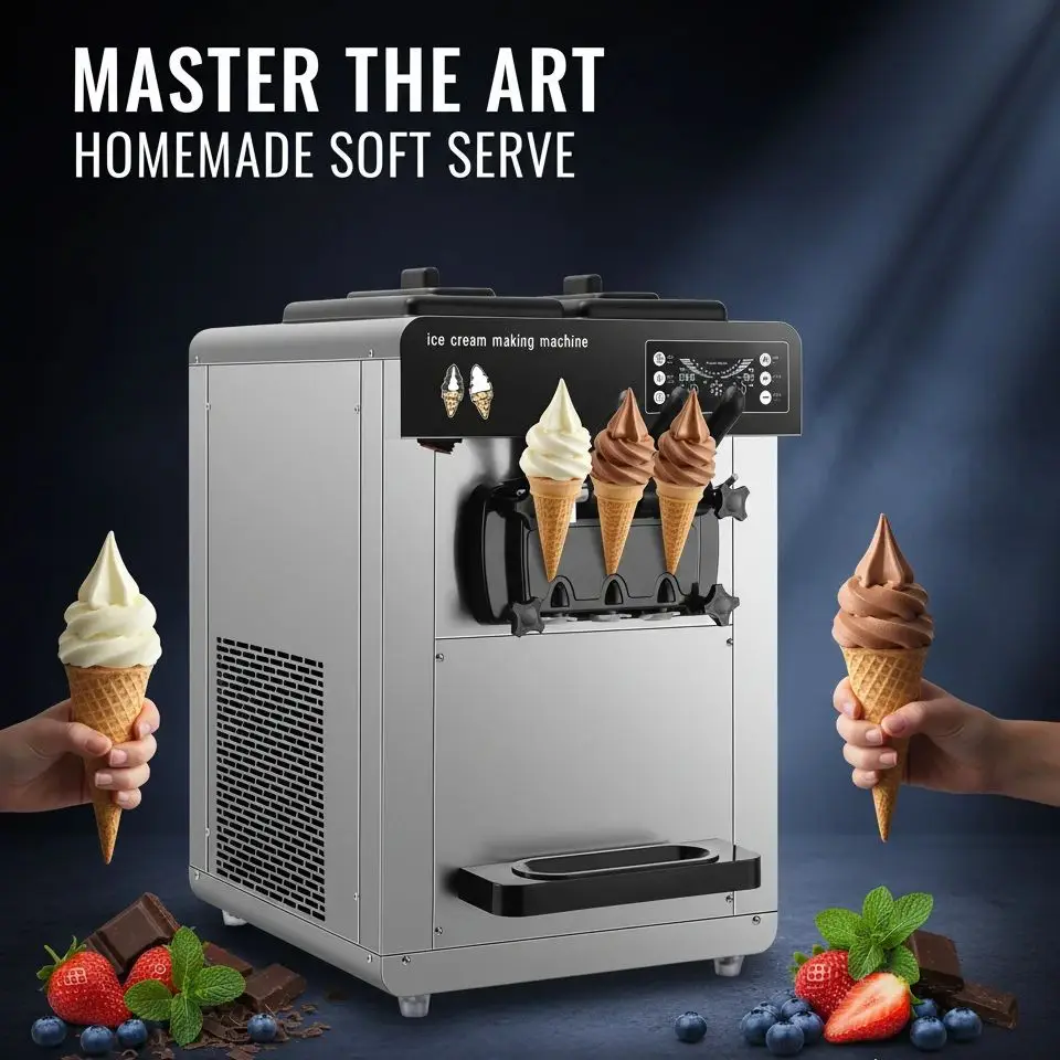 מכונת גלידה אוטומטית עם סרב רך, סלאש איטלקי ליוגורט קפוא ביתי ועסקי