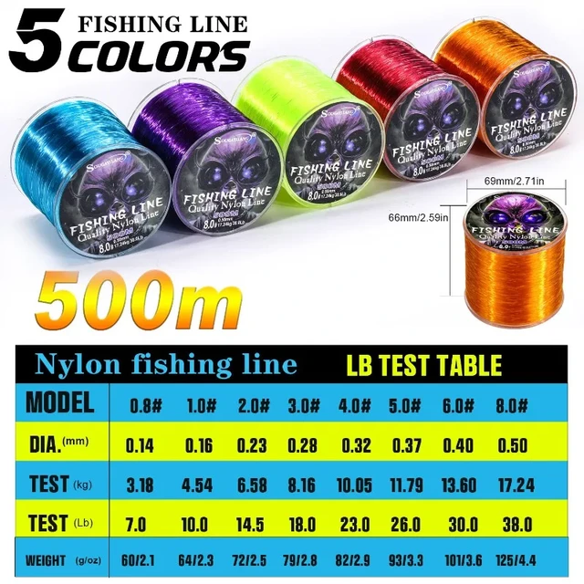 Sougayilang Nylon Fishing Line 500m Super Stronger Japan