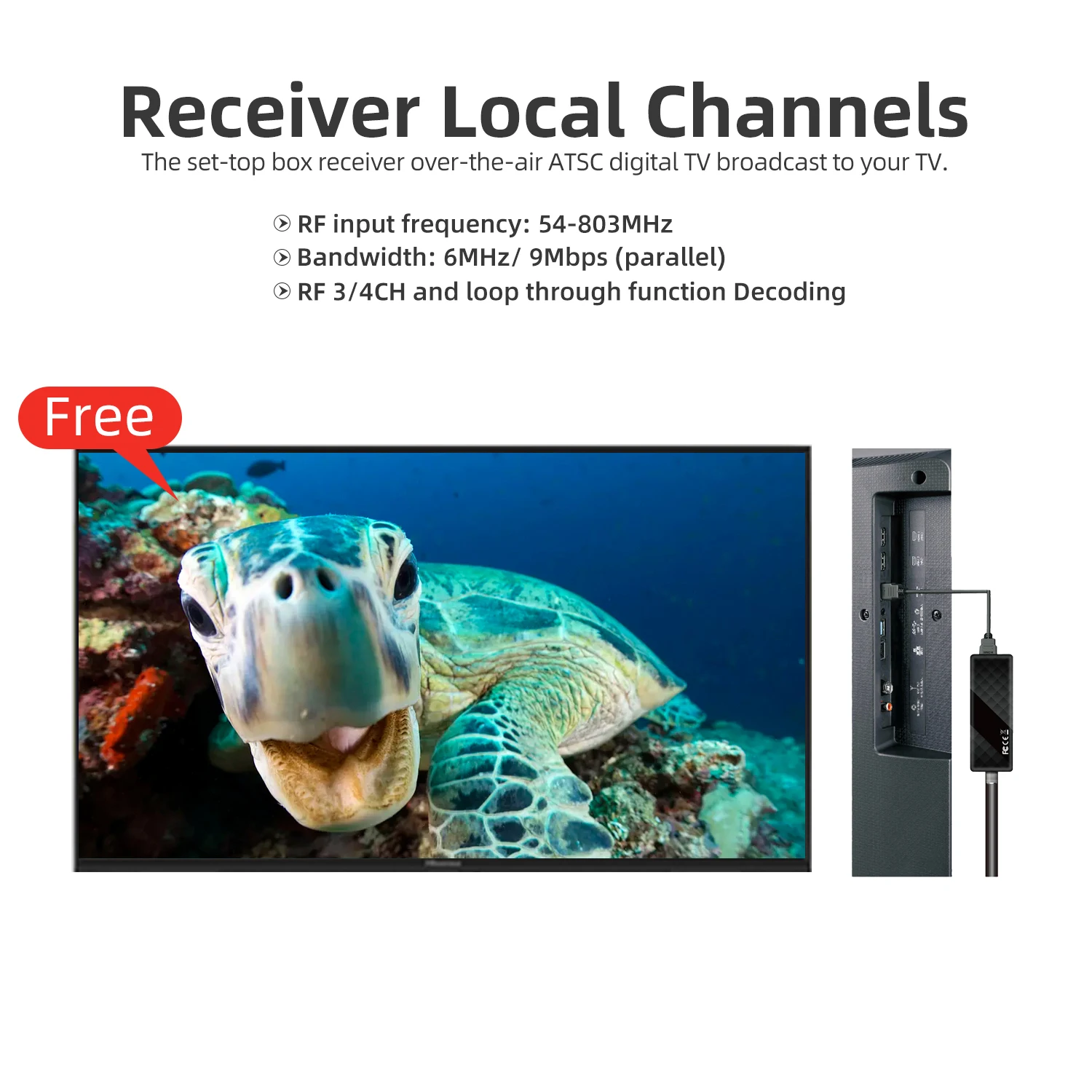 Digital Converter Box TV Receiver for TV,1080P ATSC tv Tuner Box with hdmi Output Hidden Behind TV,with 2-in-1 Remote - 6