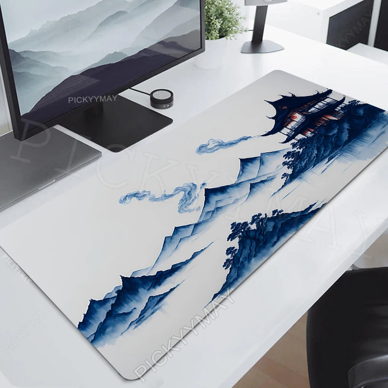 Estilo Chinês Pintura a Tinta Gamer Mousepad Tapete de Mesa Empresa Mousepad Grande Mouse Pad Almofadas de Mesa de Escritório - Imagem 2