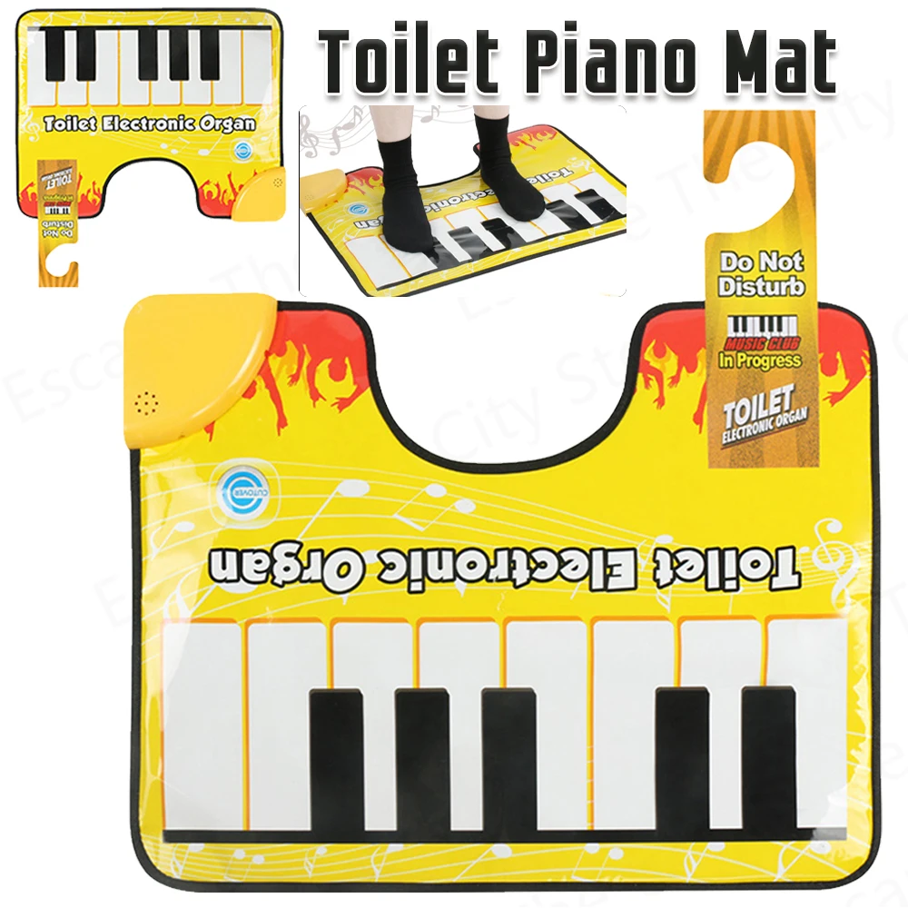 

Toilet Piano Mat Music Piano Hygienic Blanket Bathroom Electronic piano Toe Music Keyboard Toilet Floor Mat for Home Bathroom