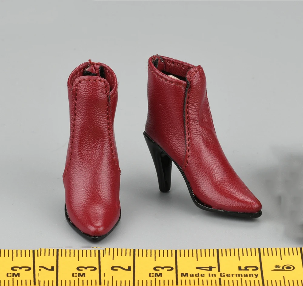 

1/6 BBK BBK014 Female Sexy Beauty Dark Night Sniper Laila Red Leather Solid High Heel Shoe Boot Fit 12" TBL COO PH Action Figure