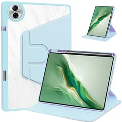 360 Rotating Magnetic Smart Cover with Pencil Holder - Auto Wake & Sleep Feature for Honor Pad10 12.1inch (Sky blue)