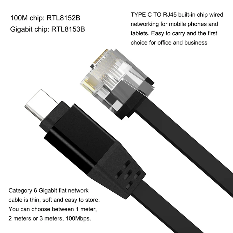 USB C에서 이더넷 케이블, USB3.0 에서 RJ45 코드, 직접 연결, 100/1000Mbps 기가비트 LAN 네트워크 노트북 컴퓨터 컨버터 케이블