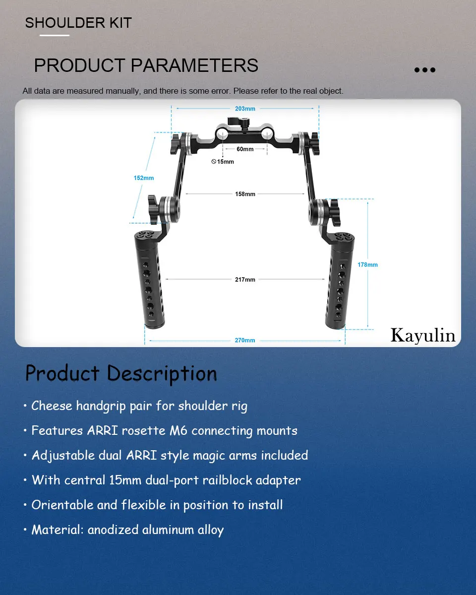 Kayulin Camera Shoulder Kit Com Manfrotto QR