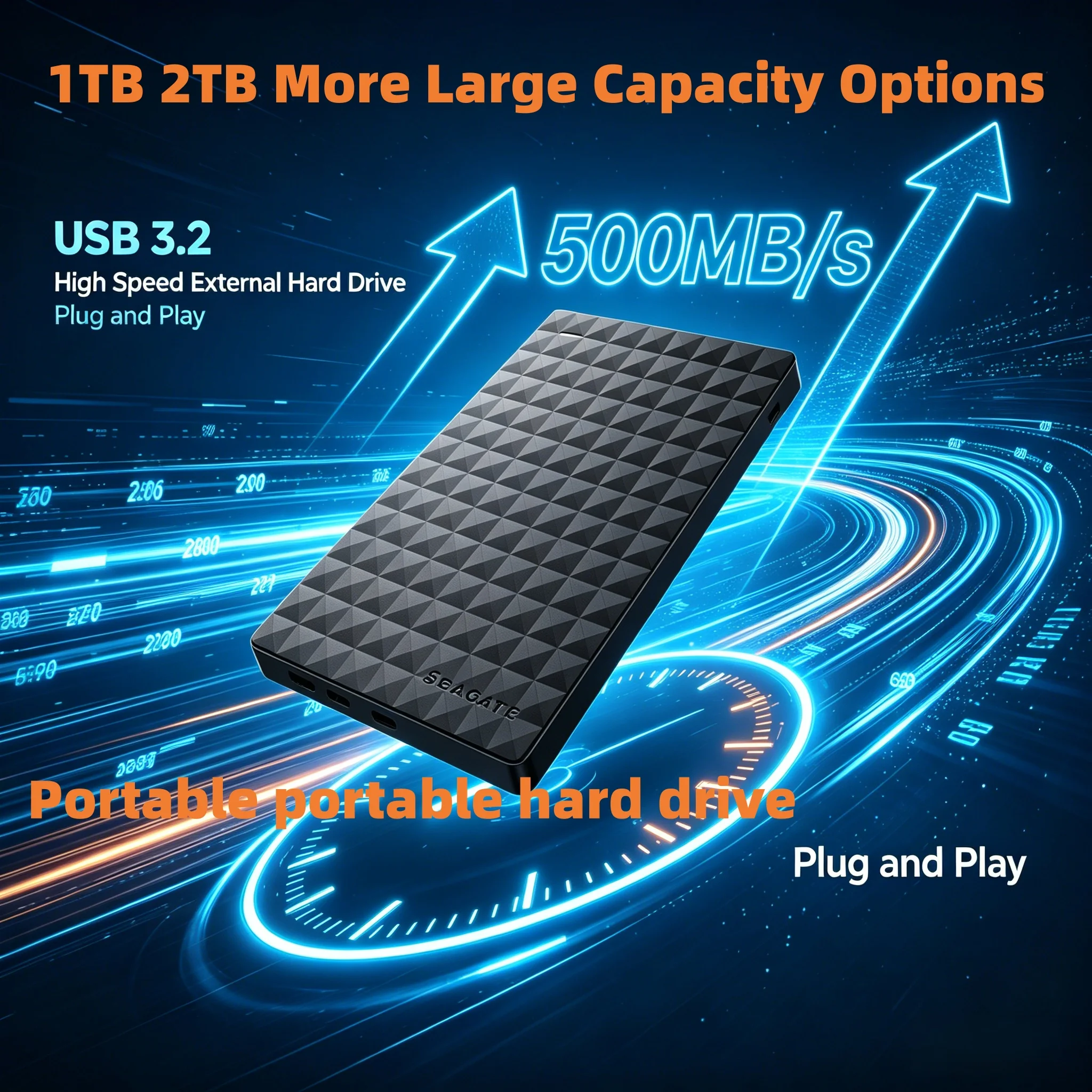 Disco Duro Externo Portátil Seagate Expansion de 2.5 Pulgadas, USB 3.0, Ultra Alta Velocidad, para Almacenamiento Interno de Laptop 1