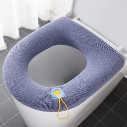 Plush Winter Warmth Washable Toilet Seat Cover Pad (Purple)