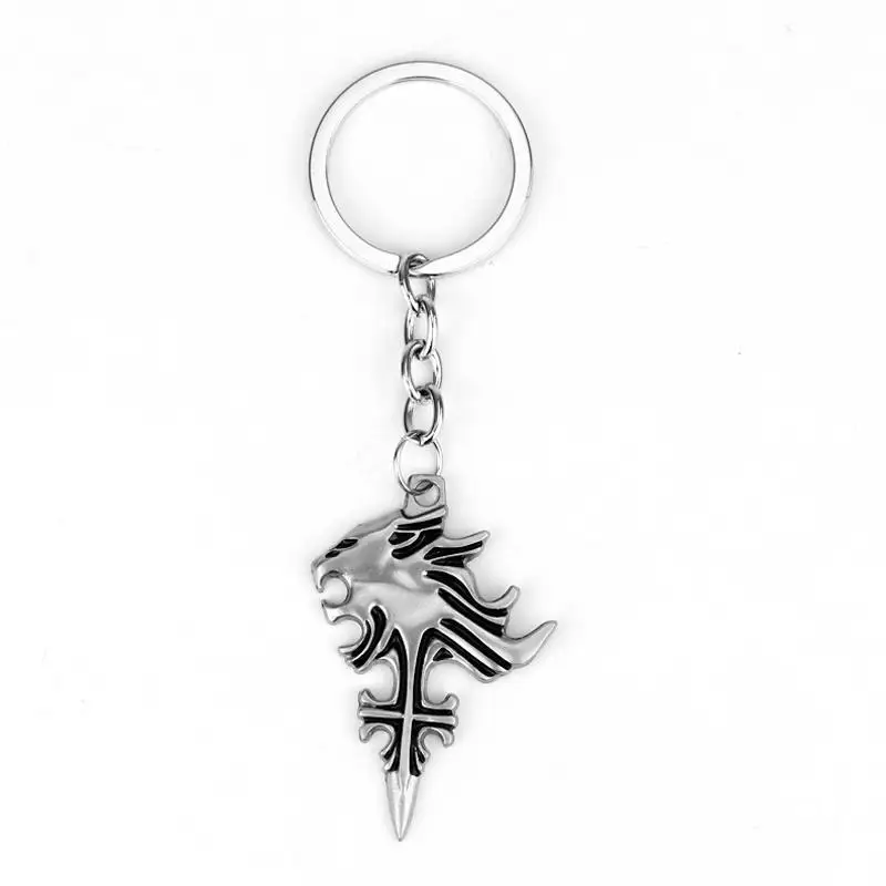 Final Fantasy VIII Lion Head Silver Color Cross Pendant