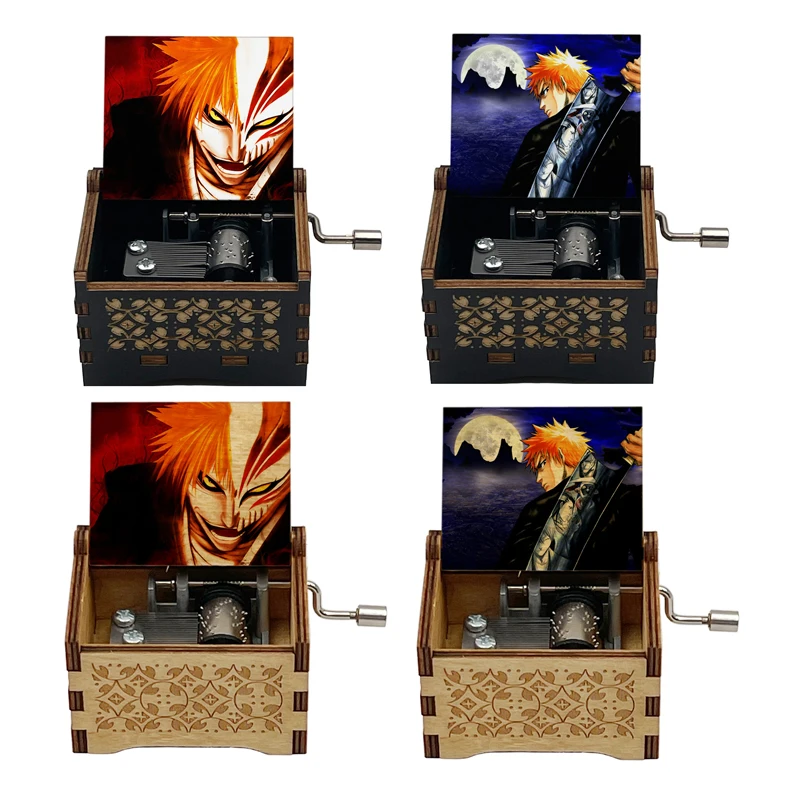 Home Decoration Ornaments Anime BLEACH Black Wooden Music Box Study Desk Accessories Holiday Gifts for Friends