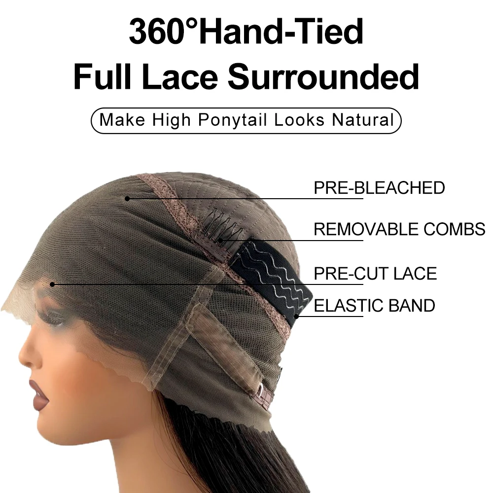 Vietnam Glueless Latin Curly Human Hair Wig Bleached Knots 360 Pre-Cut Lace Wig Wear And Go 13x4Lace Frontal Human Hair 250%