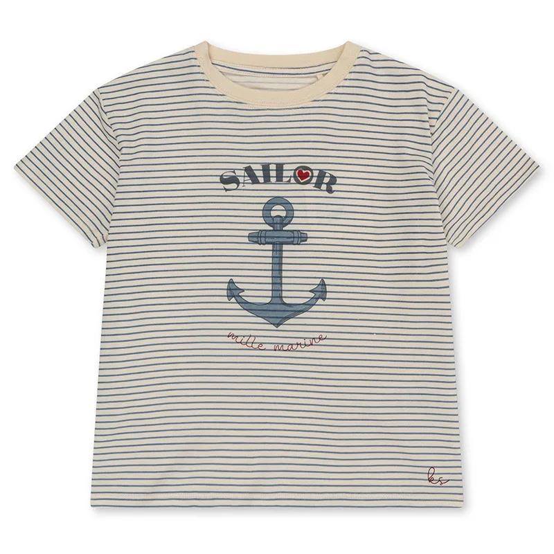 Kids T Shirts 24ss Summer New KS Kids Boys Girls Cute Striped Cherry Short Sleeve Tees Baby T-shirt Children\'s Clothes
