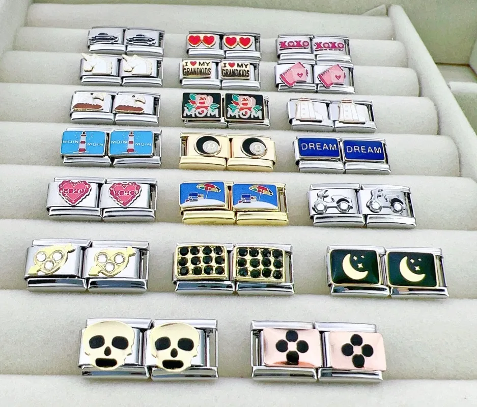 CONCEPT 2024 Fashion Gift for Mom Charm Italian Links Fit 9mm Bracelet Making Present for Mummy DIY Jewelry BT001-1