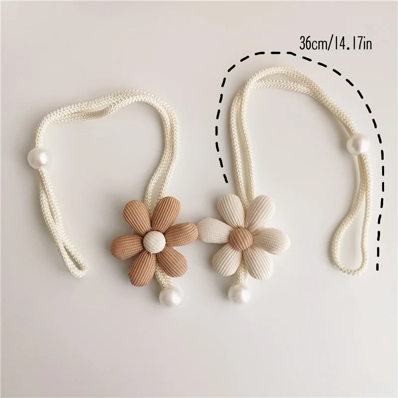 1pc 3D Flower Pearl Curtain Tiebacks, Room Decor Mosquito Net Storage Straps, Door Curtain Coffee Screen Ties