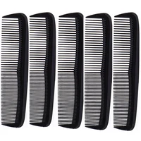 Peigne de coiffure noir 5 pièces, peigne à cheveux à dents fines, peigne résistant à la chaleur, peigne de coiffure à Double tête 1
