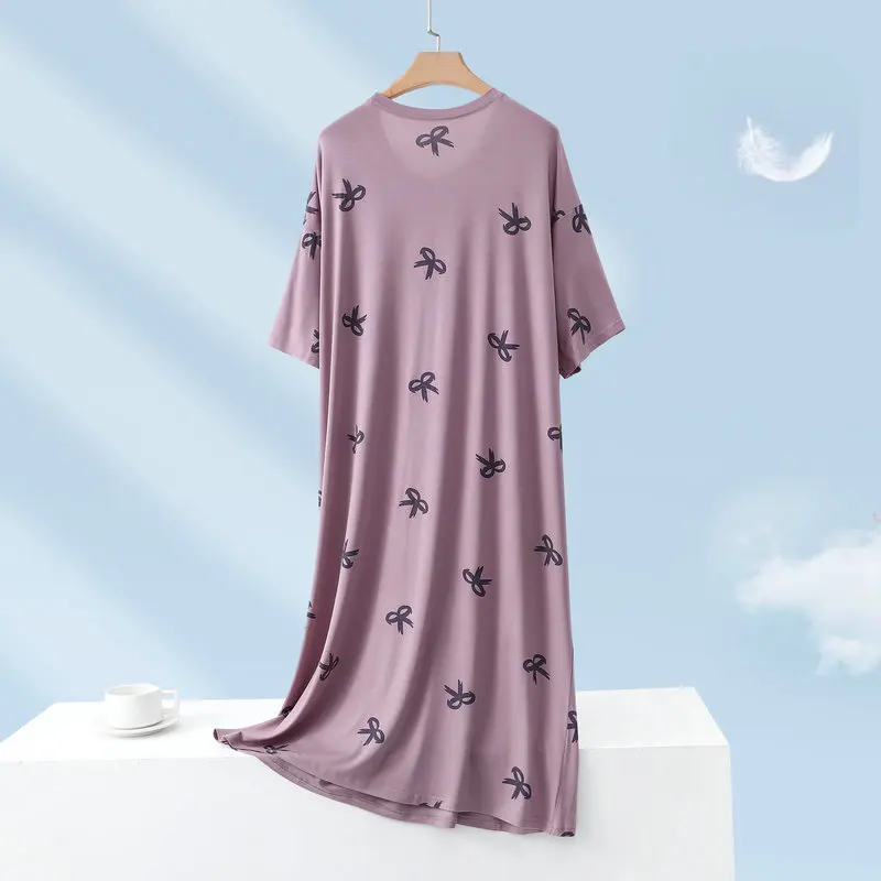 Koreanische Süße Gedruckt Baumwolle frauen Nachthemd Lose Beiläufige Nachtwäsche Frau Oversize Komfortable Nacht Kleid Damen Nachthemd – Detail 6