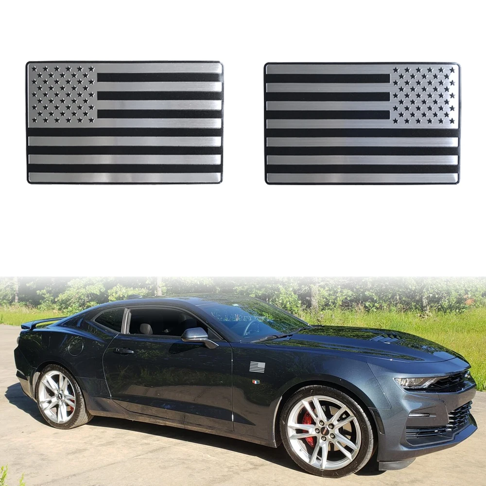 

Пара наклеек с американским флагом для автомобилей и грузовиков, L & R, для Chevrolet GMC, Jeep, Ford, Nissan, Toyota, серебристые и черные