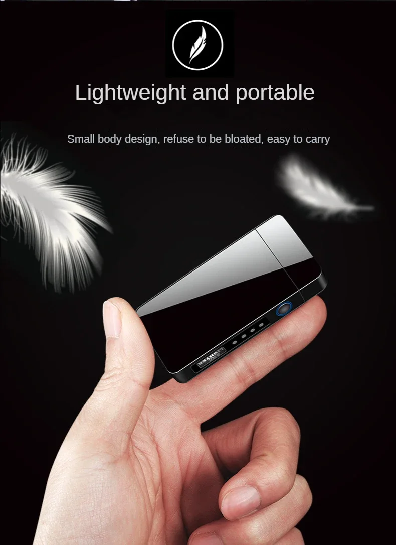 Portable Windproof USB Double Arc Lighter Touch Sensor