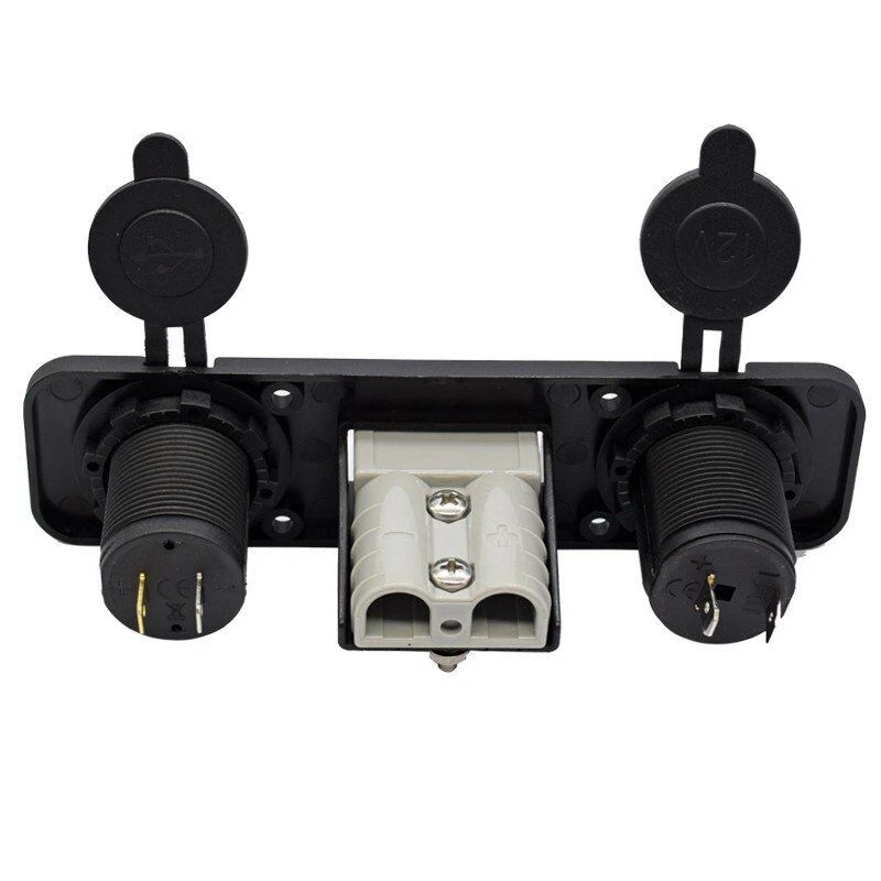 플러시 마운트 앤더슨 플러그 소켓, 더블 USB 충전기 소켓, C-Igarette 라이터 패널, 캐러밴 캠핑 보트 트럭용