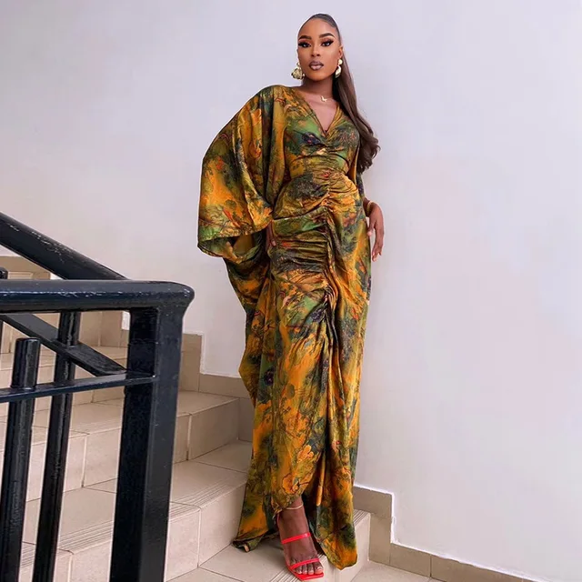 Seun Ruched Boubou Dress - Image 4