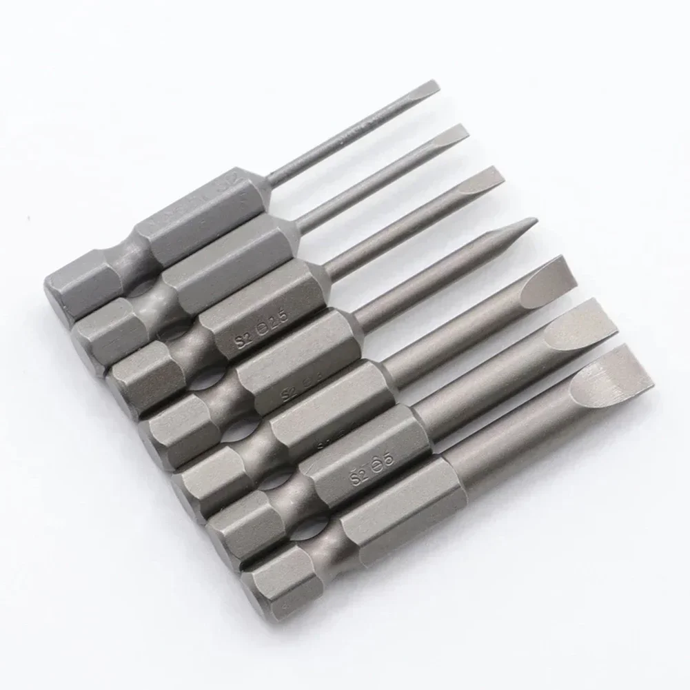 8 Stück Magnetische Schlitz-Schraubendreherbits – SL3, 25 Mm Lang, 6,35 Mm Sechskantschaft Aus S2 Stahl