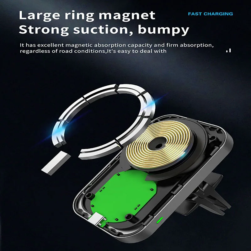 Fast Charge Automatic Induction Navigation Car Wireless Charger For iPhone 15W Mobile Phone