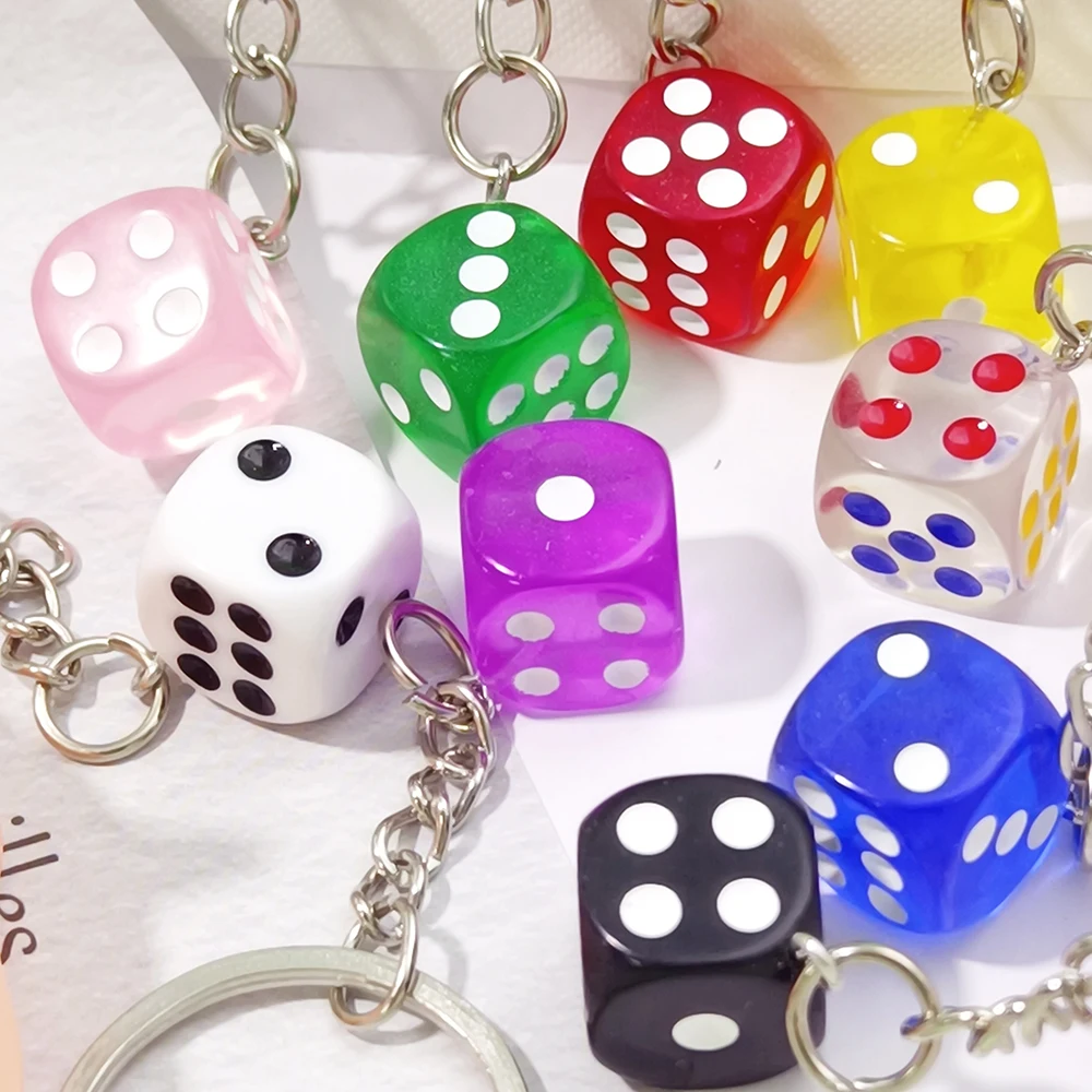 Personalized Colorful Dice Keychain Mini Pendant Car Bag Gift for