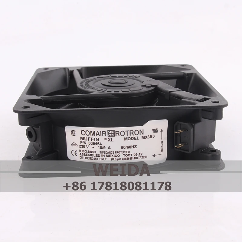 Фото MX3B3 охлаждающий вентилятор для COMAIR ROTRON AC230V 10/09A DC EC 120X120X38MM 12CM 12038 двойной шарикоподшипник три лезвия 2 Клеммы №5