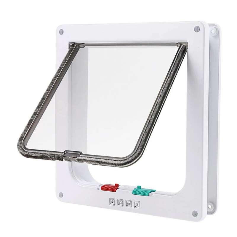 Pet Dog Cat Flap Door with Security Lock Pet Door for Dogs Cats Kitten Puppy Small Gate Pets Safety Doors Supplies