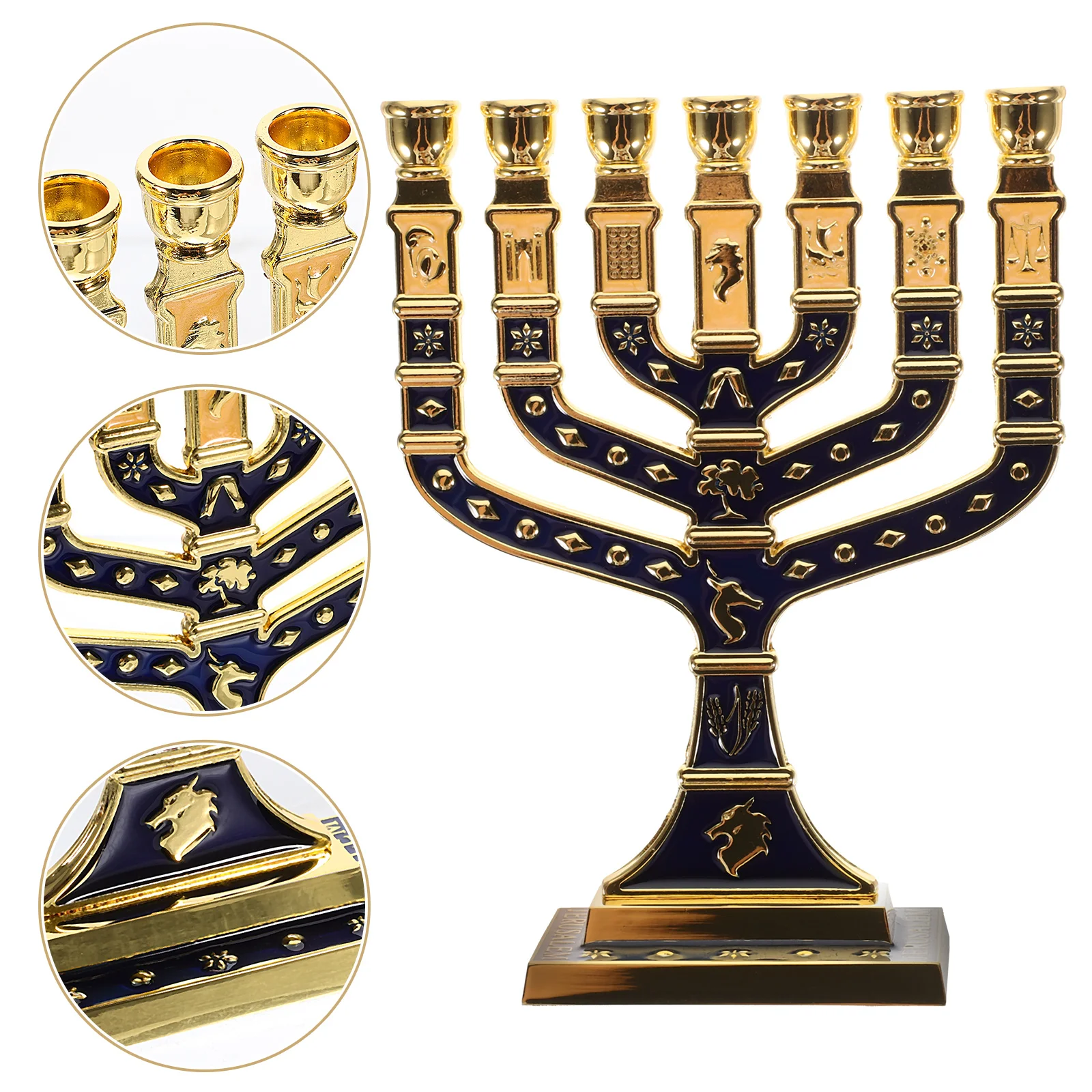 

Traditional Jewish Menorah Branch Candle Stick Temple Candle Holder Decoration