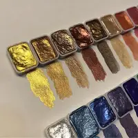 20 Colors Metal Watercolor Painting Set, Portable Box With Shiny Pearls Solid Watercolor Painting, And Art Supplies, Watercolor 1