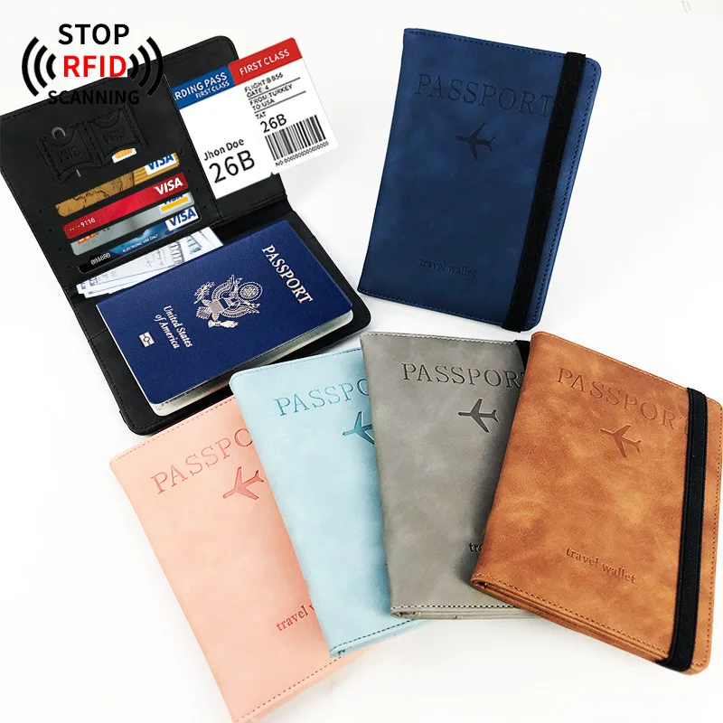 

2023 New Fashion Letter Print Passport Cover Women Men Travel Wedding Passport Holder Cases Travel Credit Card Case Wallet Bags