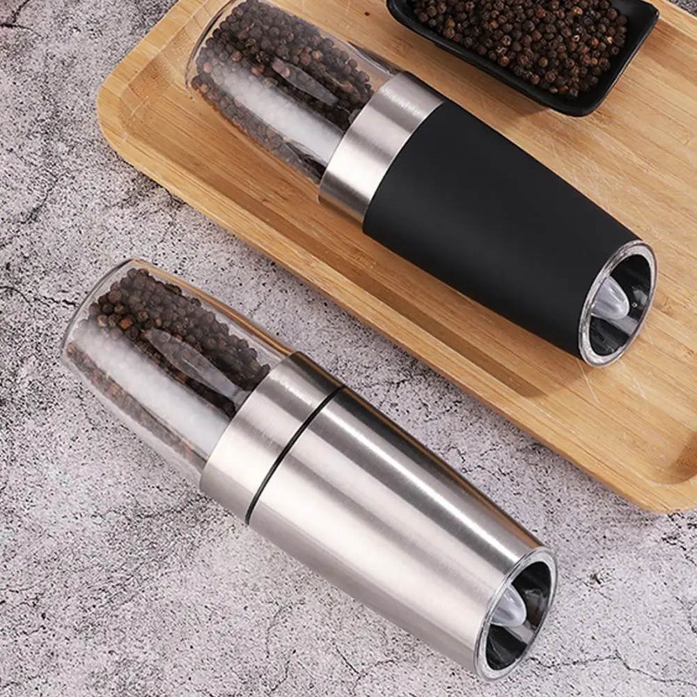 Electric Salt Pepper Grinder Stainless Steel Electric Pepper Mill Battery Powered Grinder for One handed