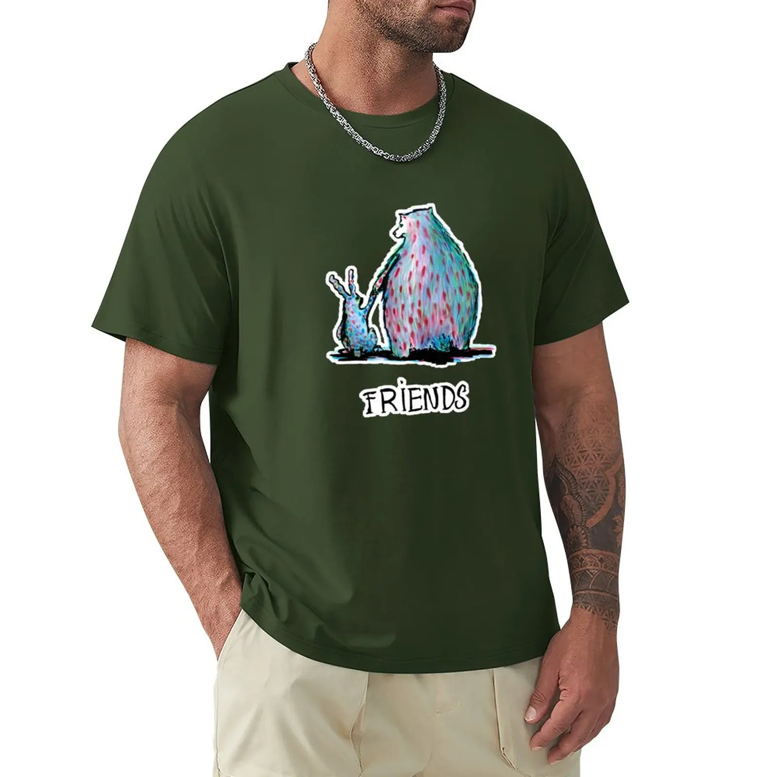 

A bear and a hare T-Shirt plus size tops summer top T-shirts for men cotton