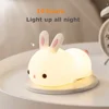 Touch Sensor RGB LED Rabbit Night Light 16 Colors USB Rechargeable Silicone Bunny Lamp for Children Baby Toy Festival Gift 3