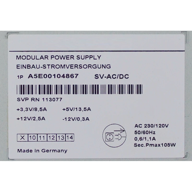 A5E00104867 SV AC DC Original For Siemens IPC Power Supply High Quality Fully Tested Fast Ship