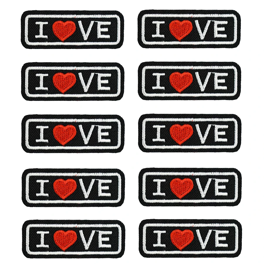 

10 PCS Love Clothing Patches Iron Embroidered Red Heart Applique Iron on Patch Sewing Accessories Badge Sticker on Clothes Dress