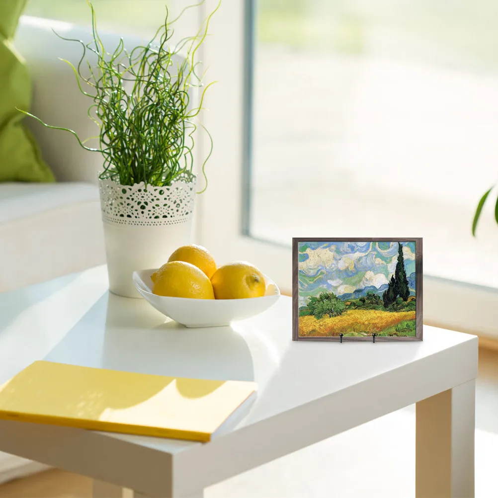 2Pcs 서점 사무실을위한 세련된 검은 철 책 디스플레이 스탠드 홈 데스크탑 책 홀더 선반 아트웍 사진 앨범 디스플레이