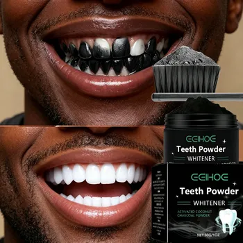 Polvere sbiancante per denti luminosi e bianchi, azione profonda anti-ingiallimento e anti-macchie di fumo, cura orale a lunga durata e freschezza a lunga durata