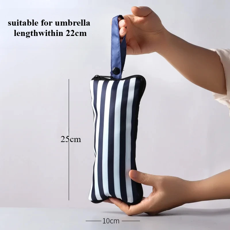 Japanese Waterproof Umbrella Stripe Cover Absorbent Towel Cloth Printed Umbrella Bag Portable Folding Storage Cover