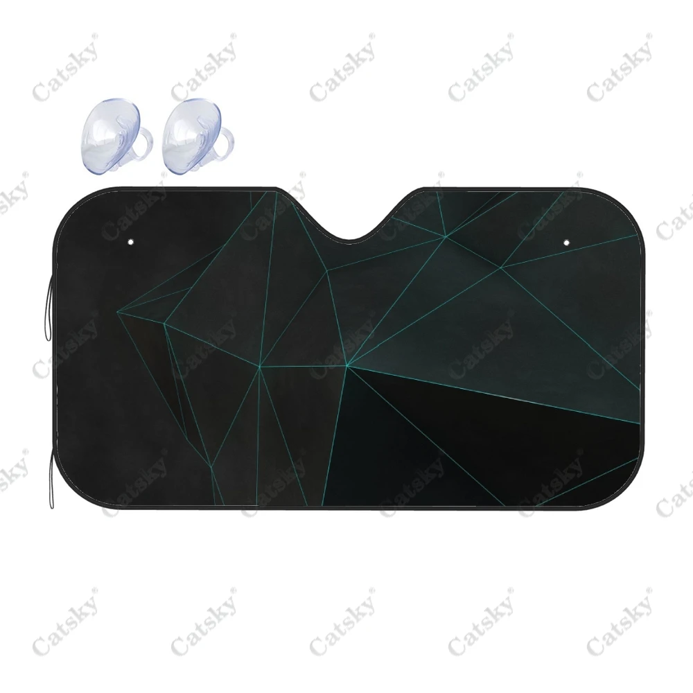 

Blue Irregular Geometric Stripe Car Accessories Windshield Sunshade Foldable Sunvisor Protect UV Sunshades VisorShield for SUV