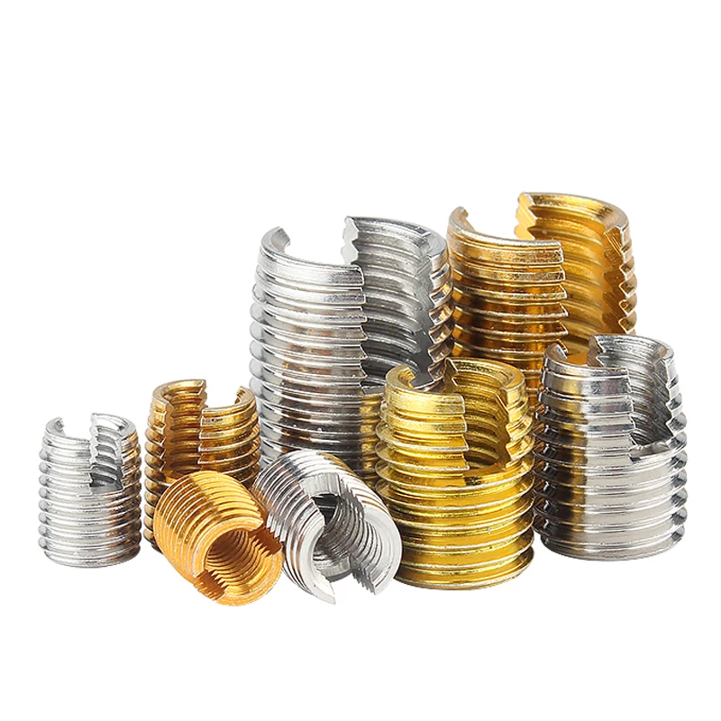 2/ 5/ 10pcs M2 M2.5 M3 M4 M5 M6 M8 ~M16 Galvanized/ Stainless Steel Thread Repair Insert Slotted Self-tapping Screw Sleeve Nuts