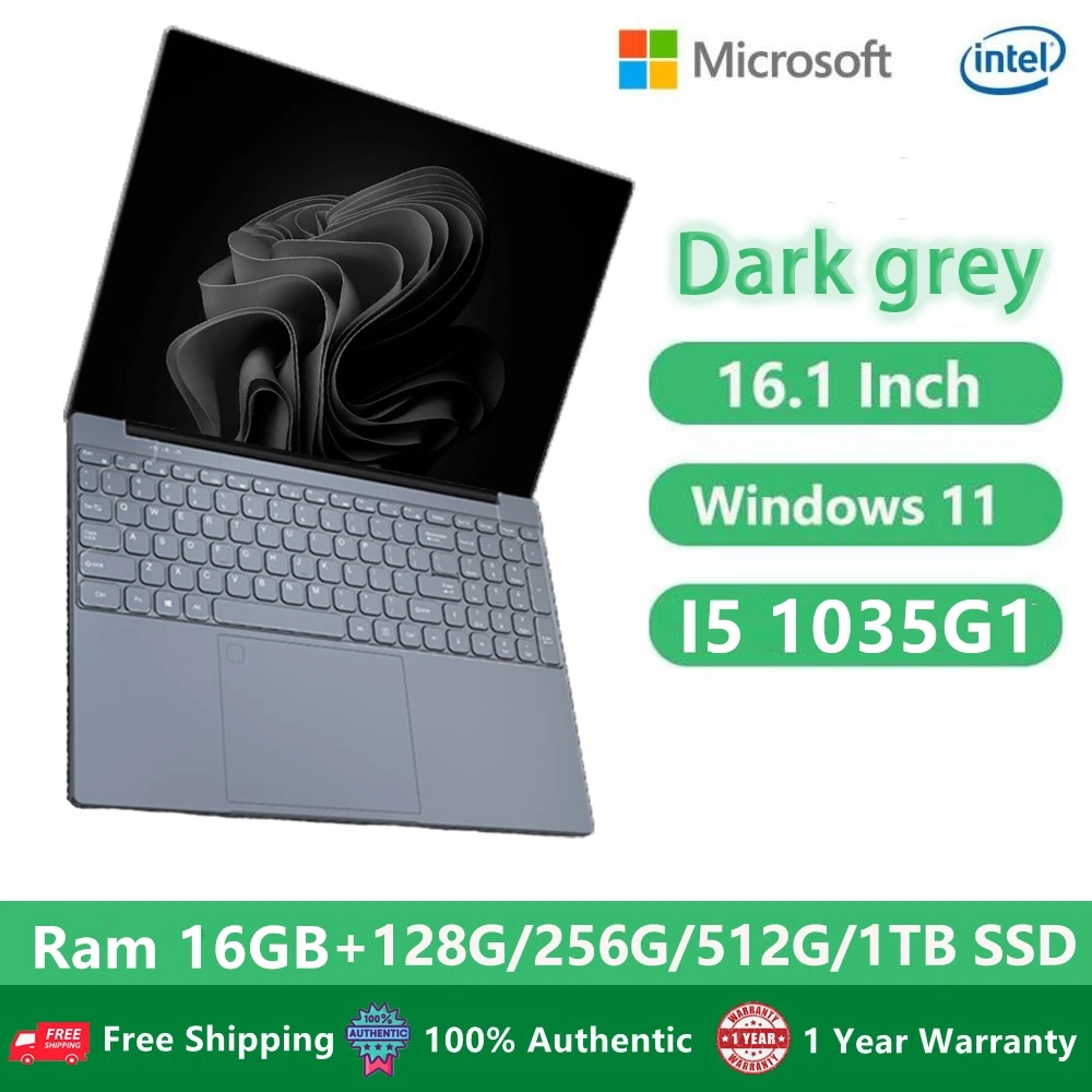 CARBAYTA Intel 10Th Laptop 16GB Gaming Laptops Windows 10 11 Pro Computer Office Notebook 16.1