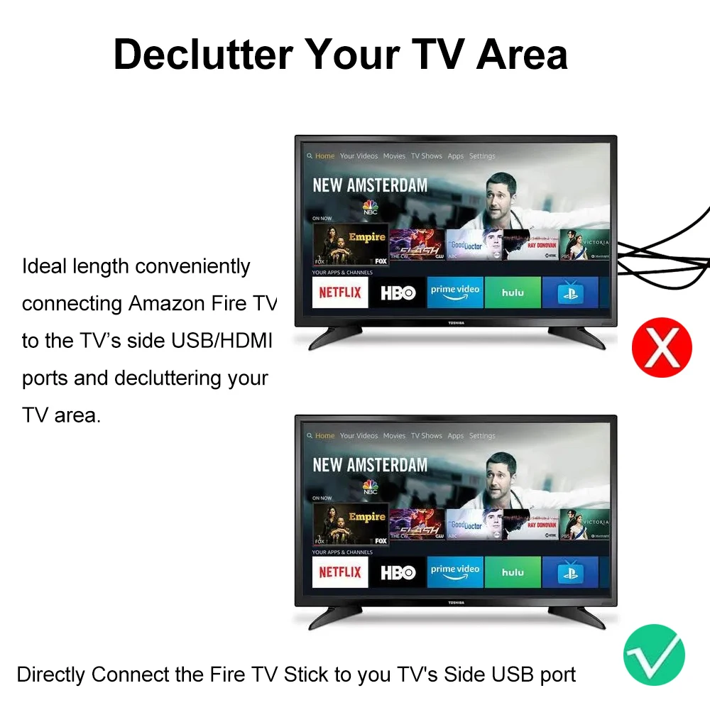 USB Power Cable  for Fire Stick, Powers  FireStick Directly from TV USB Port, Eliminates The Need for a Charger - 4