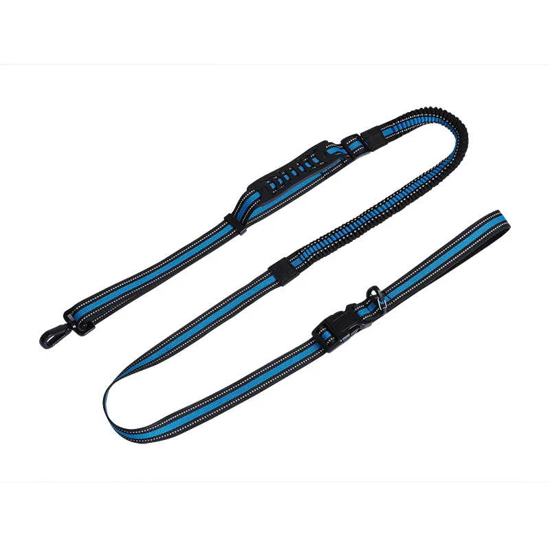 Hands-Free Retractable Dog Leash with Dual Handle and Reflective Bungee