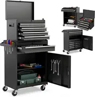 Tool Chest 5-Drawer Rolling Tool Storage Cabinet with Detachable Top Tool Box Liner Universal Lockable Wheel Adjustable Shelf 1