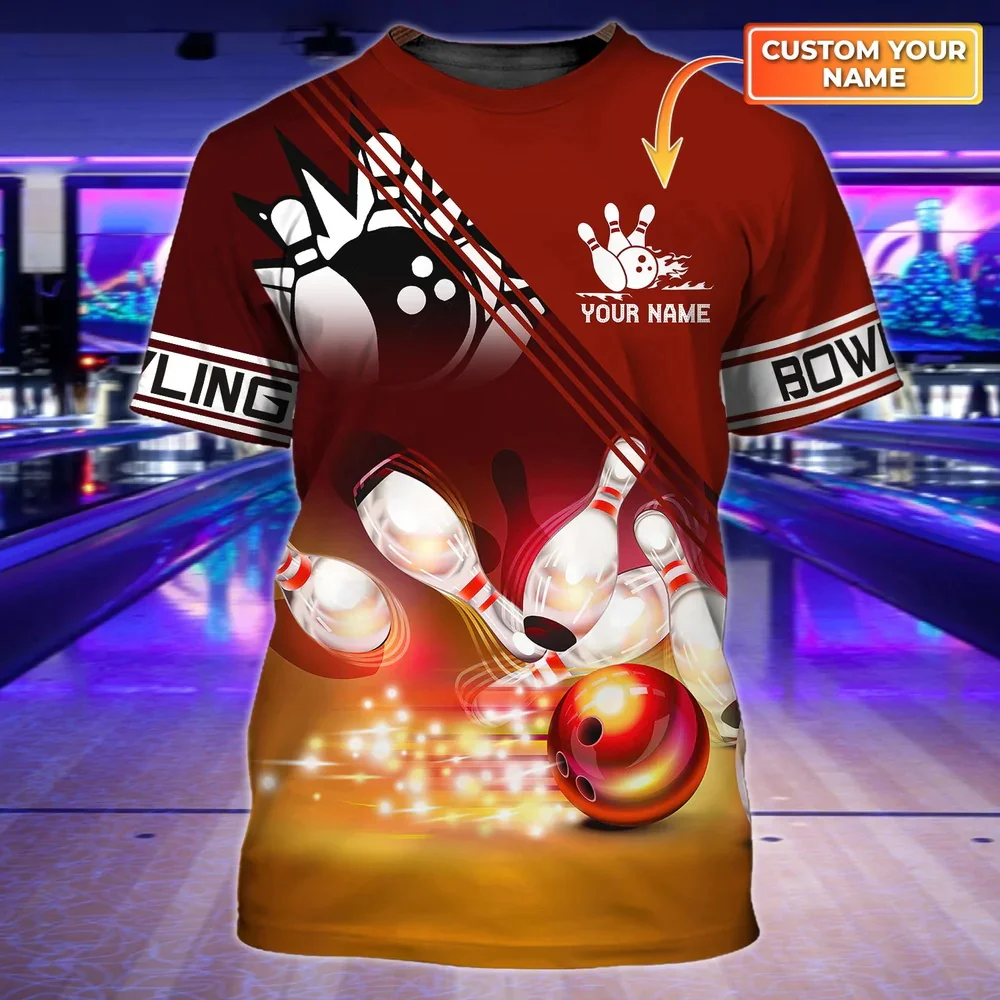 Neueste Sommer Mode männer T-shirt Personalisierte Name Bowling 3D Gedruckt t-shirt Unisex Casual T-shirt Bowling Liebhaber Geschenke DW127 – Detail 26