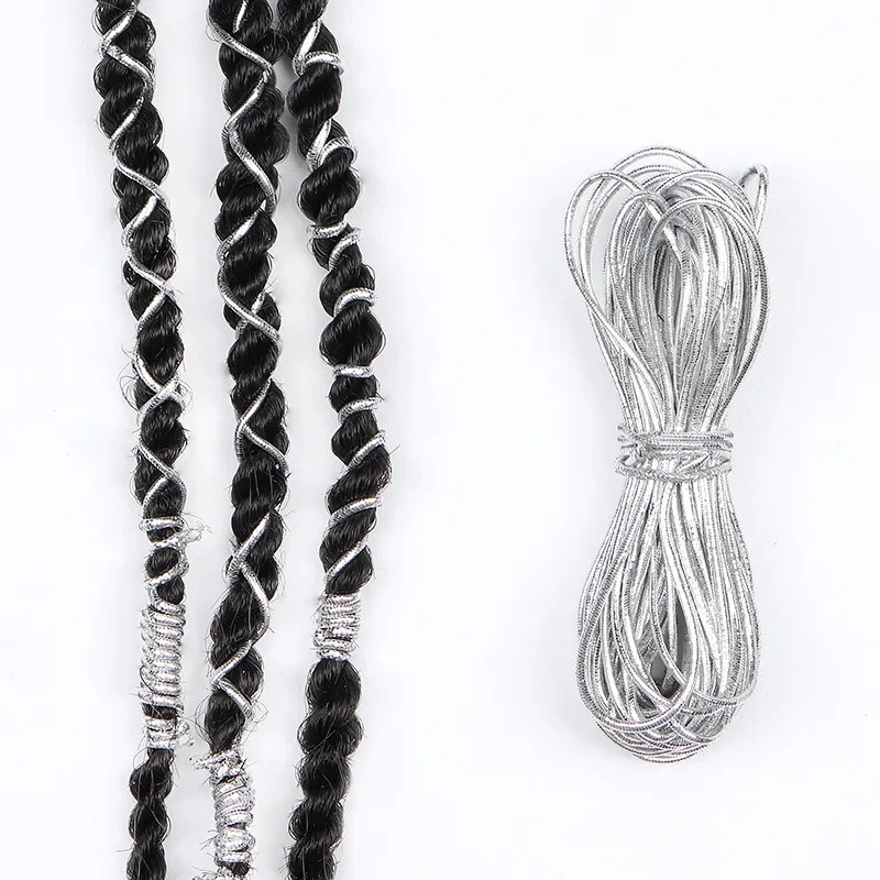 Hair Accessory Fashion Dreadlock Bead Braids Hair Decor Shimmer Stretchable Braiding Strings Long Styling 1M/5M