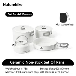 Naturehike Outdoor Cooking Essentials: Ceramic Non - Stick Cookware Set (Set for 4 - 7 Persons)