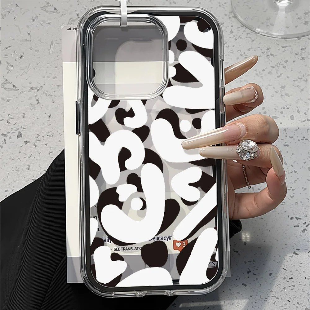 Pink Irregular Letters Shockproof Phone Case - Stylish Dual-Layer Protection
