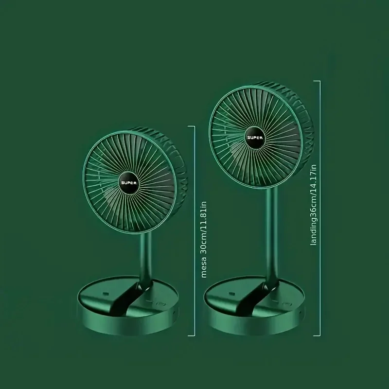 Stand Fan, 6 Inch Folding Portable Telescopic Floor/USB  with  Rechargeable Battery,3 Speeds Super Quiet Adjustable Height 2